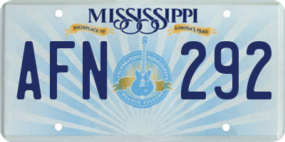 MS license plate AFN292