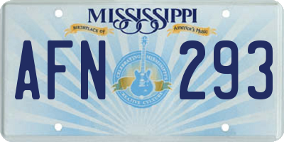 MS license plate AFN293