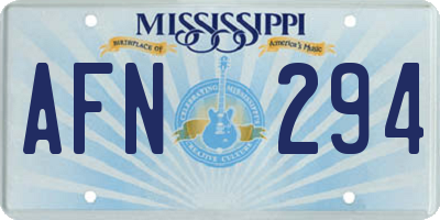MS license plate AFN294
