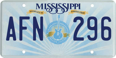 MS license plate AFN296