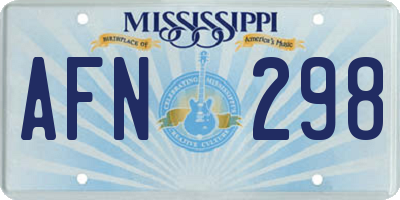 MS license plate AFN298