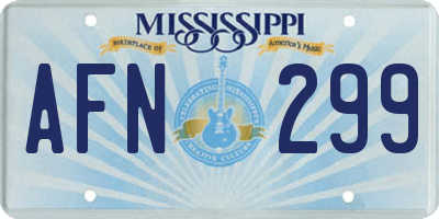 MS license plate AFN299