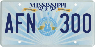 MS license plate AFN300