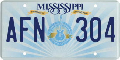 MS license plate AFN304