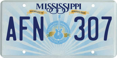 MS license plate AFN307
