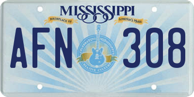 MS license plate AFN308