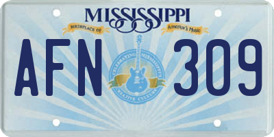 MS license plate AFN309