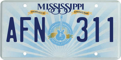 MS license plate AFN311