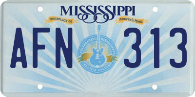 MS license plate AFN313