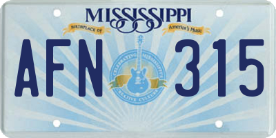 MS license plate AFN315