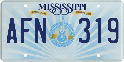 MS license plate AFN319