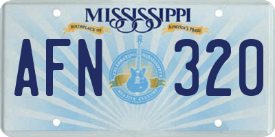 MS license plate AFN320