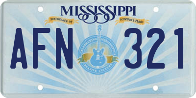 MS license plate AFN321