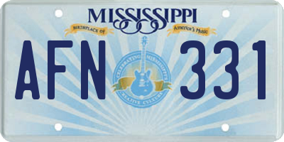 MS license plate AFN331