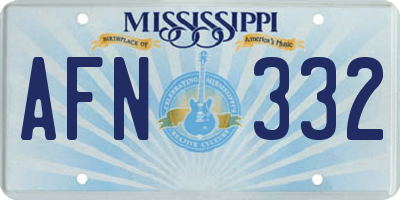 MS license plate AFN332