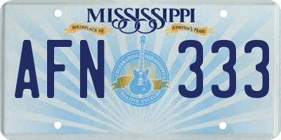 MS license plate AFN333