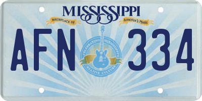 MS license plate AFN334