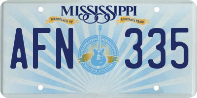 MS license plate AFN335