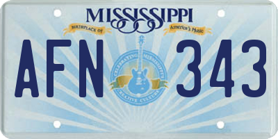 MS license plate AFN343