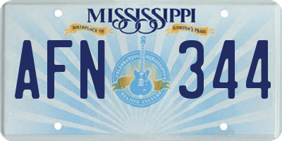MS license plate AFN344