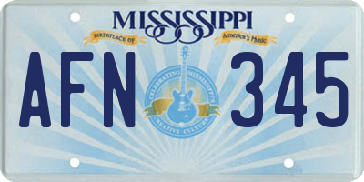 MS license plate AFN345