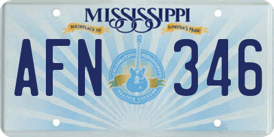 MS license plate AFN346