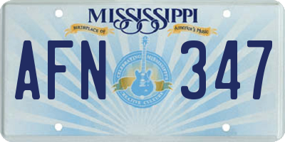 MS license plate AFN347
