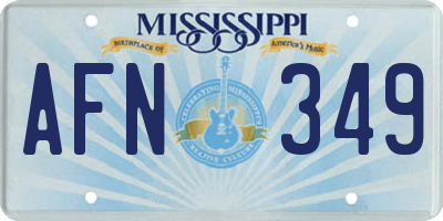 MS license plate AFN349