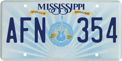 MS license plate AFN354