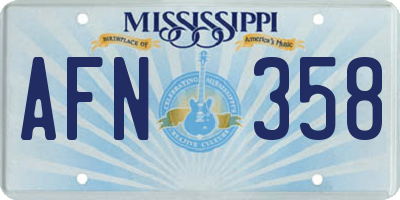 MS license plate AFN358
