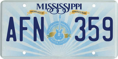 MS license plate AFN359
