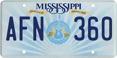 MS license plate AFN360