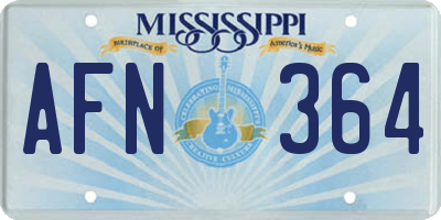 MS license plate AFN364