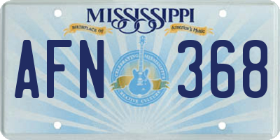MS license plate AFN368
