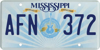 MS license plate AFN372