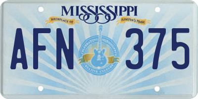 MS license plate AFN375