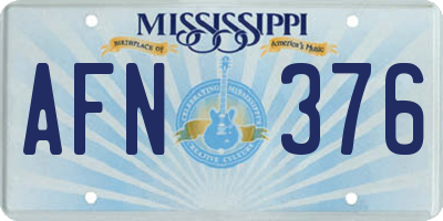 MS license plate AFN376