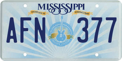MS license plate AFN377