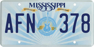 MS license plate AFN378