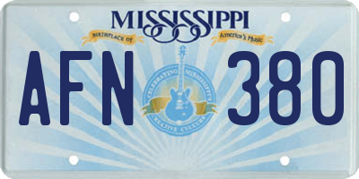 MS license plate AFN380