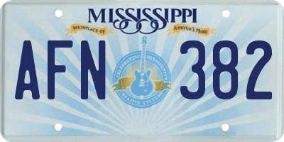 MS license plate AFN382