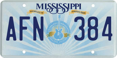 MS license plate AFN384