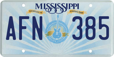 MS license plate AFN385