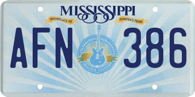 MS license plate AFN386