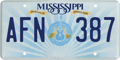 MS license plate AFN387