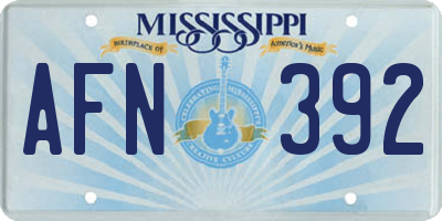 MS license plate AFN392