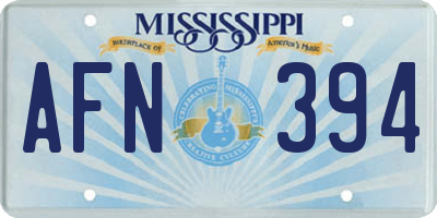 MS license plate AFN394