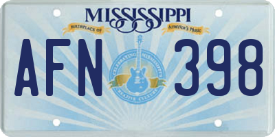 MS license plate AFN398