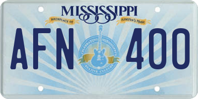 MS license plate AFN400