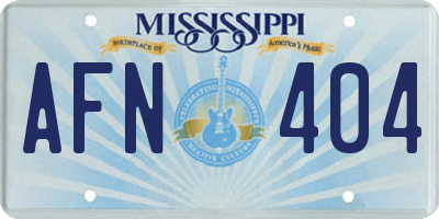 MS license plate AFN404